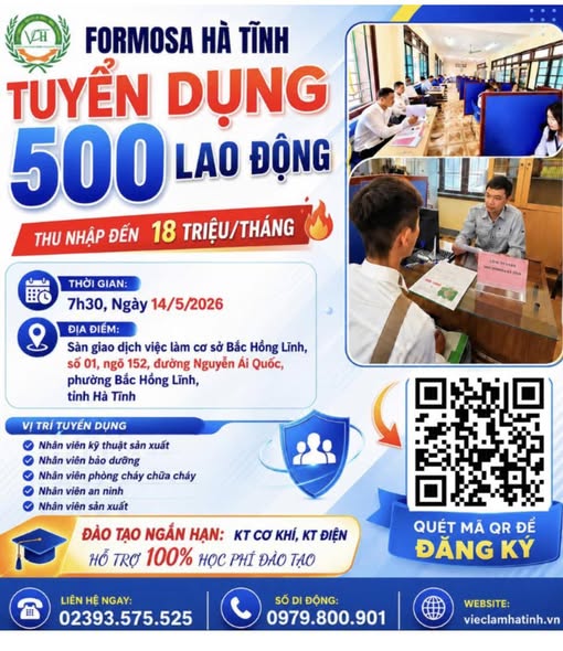CÔNG TY GANG THÉP HƯNG NGHIỆP FORMOSA HÀ TĨNH TUYỂN DỤNG 