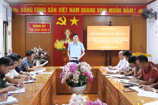 Đảng ủy xã Sơn Kim 2 tổ chức Hội nghị sơ kết 9 tháng đầu năm 2026 và thực hiện quy trình công tác cán bộ