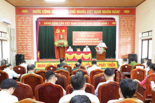Đảng ủy xã Sơn Kim 2 tổ chức Hội nghị học tập, quán triệt các nghị quyết, chỉ thị của Trung ương, của tỉnh; đánh giá thực hiện nhiệm vụ tháng 7, triển khai kế hoạch trọng tâm tháng 8/2026 